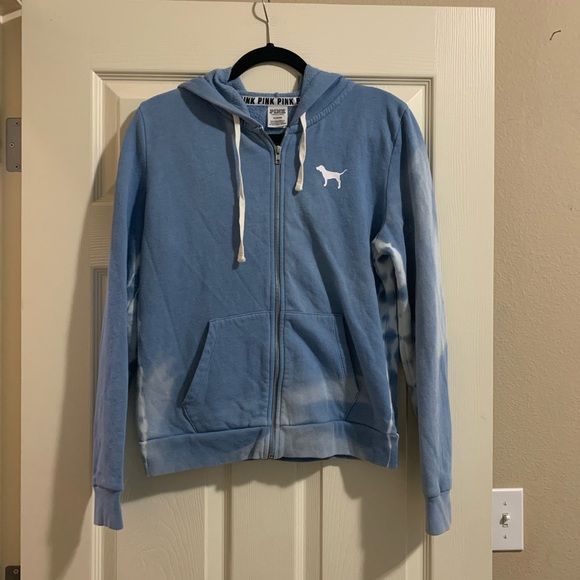 PINK Victoria's Secret Jackets & Blazers - Victoria Secret pink blue tie dye hoodie